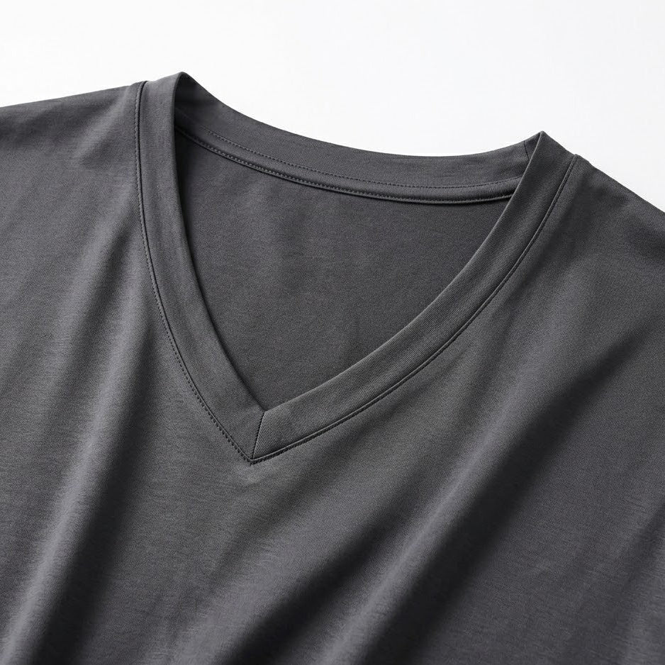 Premium Silk-Blend V-Neck T-Shirt